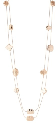 FULU AUTUMN Collier Femme Argent/Or Long Sautoir Chaîne Double Rang avec Perles Grosse Bijoux Fantaisie Cadeau pour Maman