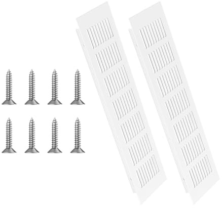 Voyoo 2 pcs Air Vent Grille Cover, Aluminum Alloy Kitchen Air Vent Cover, for Cabinets, Wardrobes, Refrigerators, etc (White 80 x 300mm)
