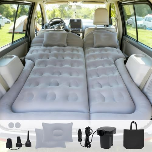 Liphier SUV Luftmatratze Autobett aufblasbare Matratze für LKW Rücksitz - Faltbare Luftmatratze mit elektrischer Pumpe tragbares Luftbett für Haus Zelt Camping Reisen (Grey)