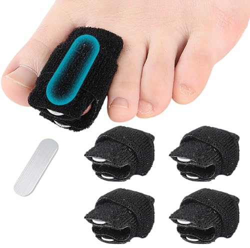 MADGININE 4 Pcs Hammer Toe Straightener,Adjustable Anti-Slip Toe Straighteners with Aluminum Brace,Toe Splint Relief for Correcting Hammer Broken Crooked & Overlapping