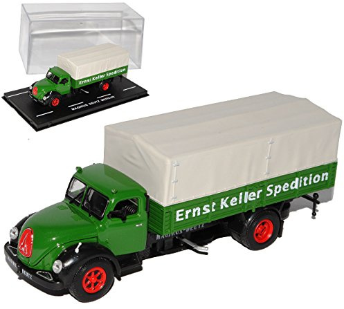 Atlas Magirus Deutz Mercur Ernst Keller Spedition LKW mit Sockel und Vitrine 1/72 Modell Auto