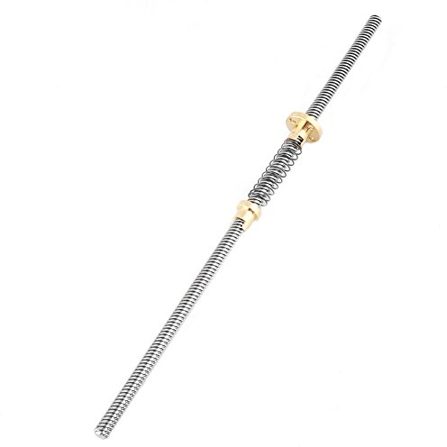 Gewindestange Gewindespindel T8 mit Anti-Spiel Feder gefedert Mutter für 3D Drucker Fräsmaschine(300mm)