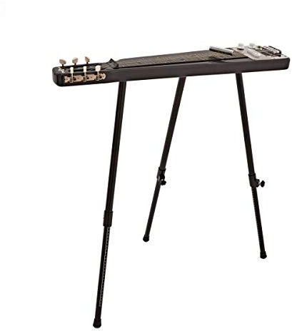 Lap Steel Guitar, Slide and Stand by Gear4music Black | Striking country tones from ceramic single-coil pickup, fixed hardtail bridge for stable tuning, three-leg stand