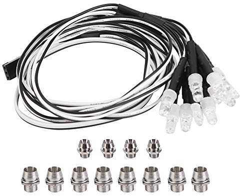 RC Auto-LED-Lichter, 12 Stück 5mm / 3mm Scheinwerfer und Rücklichter LED-Lichter für RC Modell Drift Auto-Zubehör