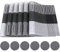 Time to Sparkle Set of 12 PCS Vinyl Woven 6pcs Placemats + 6pcs Coasters Place Mats Non slip Table Mats Waterproof Heat-resistant Dining Table Mats Decor (Black Bamboo)