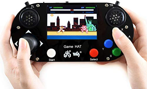 Waveshare Game HAT for Raspberry Pi A+/B+/2B/3B/3B+/ Zero/Zero W/Zero WH Portable Game Console with 3.5inch IPS Screen Smoothly Display