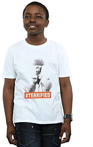Disney Boys The Muppets Beaker Terrified T-Shirt White 9-11 Years