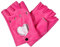 MHGLOVES Damen Lederhandschuhe Fahren, Herzausschnitt Punk Half Finger Driving Handschuhe, Fingerlose ungefütterte Fitness Radfahren Motorradhandschuhe (2 Paar),Rosa