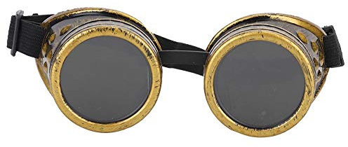 V GEBY Vintage-Brille, ABS, doppellagig, Steampunk-Brille, Vintage-Brille, Steampunk-Brille, bronzefarben