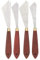 Atyhao 4Pcs Stainless Steel Wood Handle Palette Knife Set for Oil Canvas Acrylic Painting
