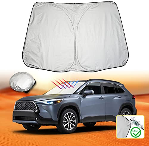 LFOTPP Parasol parabrisas para Yaris/Yaris Cross SUV 2020 2021 2022, Coche Protector Parabrisas Protector Interior Contra los Rayos UV, Parasol Coche Plegable y Portátil