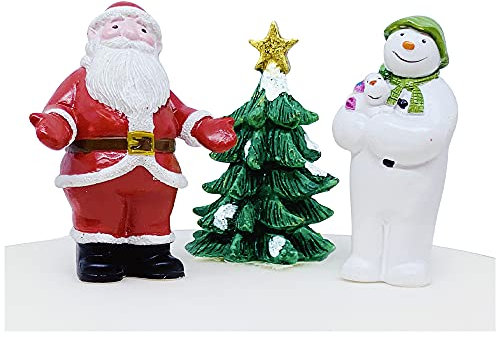 Anniversary House 3-Piece The Snowman and The Snowdog Cake Topper Set - Hand-Painted Resin Christmas Decorations - Reusable Festive Cake Toppers - Perfect for Christmas Cakes & Desserts