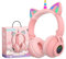 YUSONIC Auriculares Unicornio,Auriculares Bluetooth para niñas,Encender Auriculares inalámbricos para niños para Regalos Escolares de Viaje de cumpleaños (Rosa)