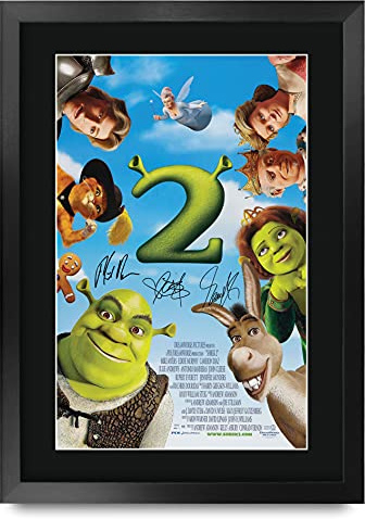 HWC Trading FR A3 Shrek 2 Geschenke Geduckter Poster Signiertes Autogramm Foto für Fans von Film Memorabilien - A3 Framed