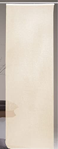Rideau japonais Desire aspect lin 60 x 245 cm (l x H) - Couleur : beige - Avec barre de lestage / chariot de panneau - Rideau coulissant