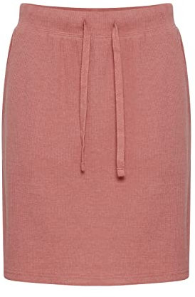 OXMO OXLou Damen Kurzer Rock elastischer Bund mit Kordeln, Größe:S, Farbe:Ash Rose Melange (1715141)