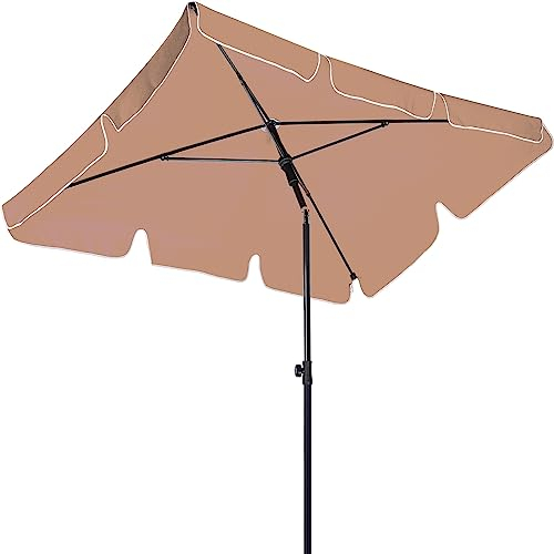 STILISTA Parasol de plage avec sac de transport, 200 x 125 cm, UV 30+, en différentes couleurs, taupe
