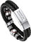 Bandmax Personalisiertes Flechtarmband 21cm für Männer Lederarmband mit Gravur Magnetverschluss Geflochtenes Armband aus Mikrofaser-Leder Manschette Armkette mit Baseball Schmuckzubehör Modeschmuck