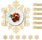 Tischsets Schneeflocken Platzset Rund 12er Set Tischläufer Hitzebeständig rutschfest Platzdeckchenn aus PP - 6er 38cm Tischuntersetzer Platzset und 6er 10cm Glas Untersetzer