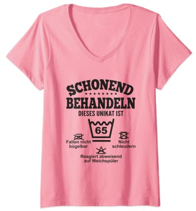 Damen 65. Geburtstag Beste Freundin 65 Geburtstag Mutter Mama Frau T-Shirt mit V-Ausschnitt