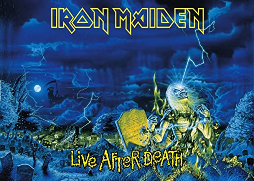 Displate Offiziell Iron Maiden MetallPoster Magnetische Befestigung Inklusive Lizenziert Bilder Hochwertiges Poster Live After Death 67.5 cm x 48 cm