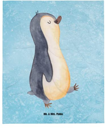 Mr. & Mrs. Panda Schmusedecke Pinguin marschieren - Geschenk, Wolldecke, Sofadecke, Pinguine, Wohndecke, spazieren, Tagesdecke, Frühaufsteher,
