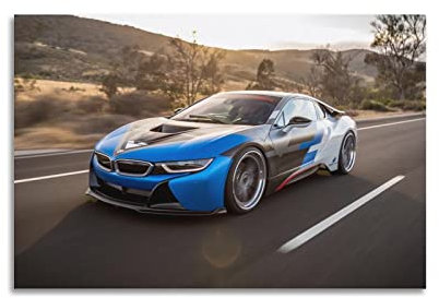 HALOUB Sportauto-Poster für BMW I8 Supercar Rennauto, dekoratives Gemälde, Leinwand, Wand- und Kunstbild, Familien-Schlafzimmer-Dekoration, 30 x 45 cm
