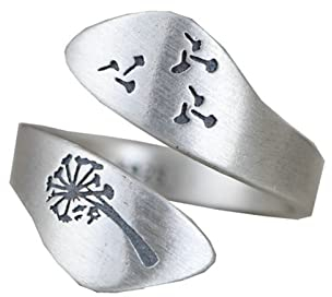 Mesnt Ringe Frauen Silber, 925 Sterling Silber Löwenzahn Ringe für FrauenSilber, Größe Einstellbar