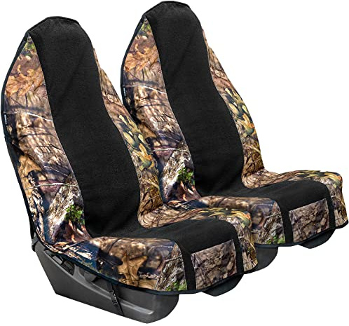 Season Guard Autositzbezug-Handtuch im Mossy-Oak-Camouflage-Design, für Hunde, Kinder, Outdoor-Aktivitäten, universelle Passform; Autos, SUVs, Minivans, LKW, einfache Befestigung, rutschfest, 2 Stück