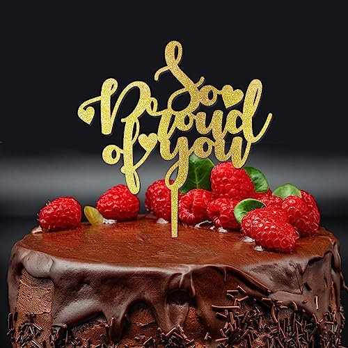 Rimego So Proud of You Cake Topper 2023 Graduation Cake Topper Graduation Party Dekorationen Congrats Grade Cake Picks for 2023 Congrats Grade Party Dekorationen Supplies