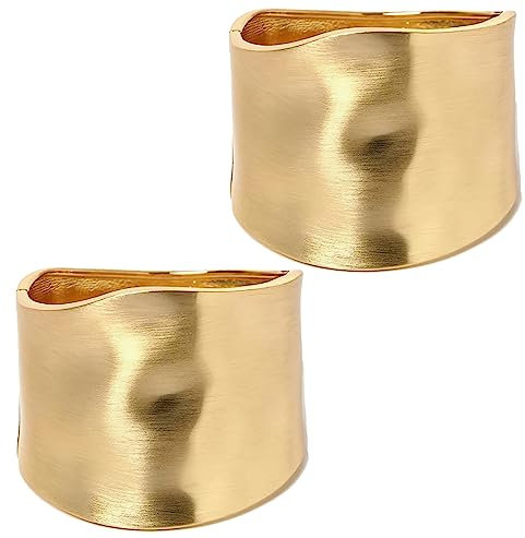 CASDAN 1-3 braccialetti da donna alla moda larghi grossi braccialetti rigidi per le donne braccialetti smerigliati alla moda irregolare polsino avvolgente braccialetto, 2.36 inch, Lega di acciaio