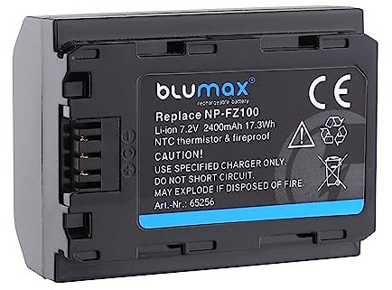 Blumax Battery Replaces Sony NP-FZ100-2400mAh - for Sony Alpha Sony FX30-7 IV 7c 7RIV 7RV 7RIII ZV-E1