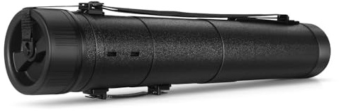 Flexzion Poster, Art, Document Tube with Strap, Expandable Waterproof Plastic Container, Telescoping Cylindrical Storage Case, Portable Paper Holder for Draft Sketch Blueprint, 4.7 IDx31.7-51.2 Inch