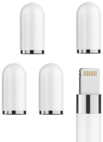 Kefiany Pencil Kappe Apple Pencil 1. Generation Alternative Kappe(4Pack) iPencil Eingabestift Substitution Zubehör Apple Pen Deckel Accessories Mini Ipad Stift Ersatzteile Cap Stiftkappe ip