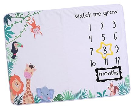 Toyvian Meilensteindecke Aus Flanell Monatsdecke Für Fotodecke Für Babyfotos Babydecke Mit Exquisitem Muster Als Pucktuch Stilltuch Oder Kinderwagenabdeckung