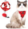 Cat Harness and Leash Set Katzengeschirr mit Leinen für Kätzchen, Katzengurt Ausbruchsichere Verstellbare Weste mit Leine für Kleine Katzen im Freien, Netzjacke mit Reflektierenden Streifen (S, Rot)