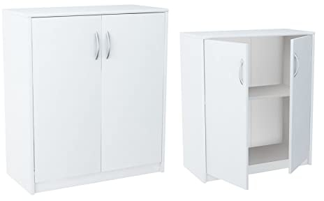 Meble Bestseller Zweiflügelige Kommode, Schrank K017 (Breite 74 cm, Höhe 85 cm, Tiefe 35 cm) in Weiß
