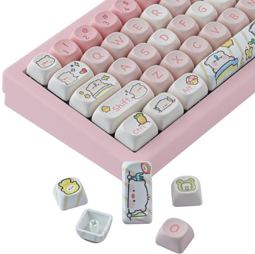 JOMKIZ 141 Keys PBT Keycaps,MOA Profile Keycaps Dye Sublimation Customized ANSI Layout Keycaps Set Compatible with Cherry MX Switches Mechanical Keyboards