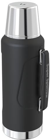 Super Sparrow Stainless Steel Water Bottle - 2L - Wide Mouth Vacuum Insulated Flask - BPA-Free ThermosBottle - Leakproof Lid Doubles as Cup