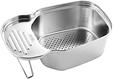 Stainless Steel Triangle Sieve Rack - Multi-Purpose Kitchen Drain Shelf with Suction Cup - Perfect for Draining Vegetables and Fruits (Elegant Color)