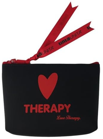 PRESTIGE & DELUXE Pochette Borsellino astuccio in silicone Love terapy Pool Over Nero Rosso Cuore per scuola ufficio tempo libero + omaggio portachiave paillettess