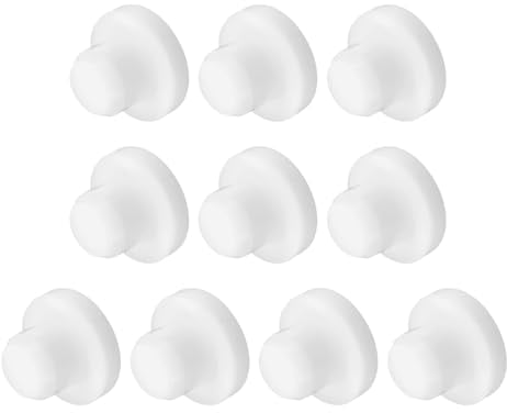 sourcing map 10 PCS Silicone Stopper Replacement Plug for Salt Shakers, 1/2in(12mm) Reusable Salt Shakers Solid Stopper Sealing Plug for Flower Pot Pipe Bottle, White