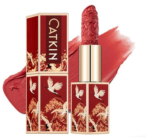 CATKIN Lippenstift Semi-Matt Finish, Nude High Impact Lippenfarbe, 3.2g | Lang Anhaltende, Aufpolsternde, Nährende, Feuchtigkeitsspendende und Schwerelose Formel, Glatte, Samtige, Cremige Textur