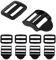 Hariendny 5 Sets Backpack Strap Clips Plastic Buckle Clips Webbing Strap Slider Buckles, Adjustable Straps Clips Black Backpack Buckle Replacement Ladder Slider for Backpack Strap