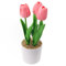 Tulpen-Topf mit PU-Haptik, künstliche Tulpenpflanzen im Topf, für Zuhause, Hochzeit, Party, Dekoration (rot)