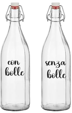 Con bolle e senza bolle Coppia Bottiglie Brocche Personalizzate Adatte ad Acqua Vino Birra Tutte le Bevande Idea Regalo Casa Cena Pranzo Feste Famiglia Natale Compleanno Decorazioni