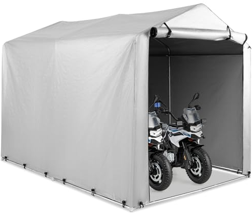 SOARS Zeltgarage, Garagenzelt 218 x 160 x 164 cm, Wasserdichtes Lagerzelt mit Reißverschlusstür, Metallrahmen, Fahradgarage Fahrradschuppen Aufbewahrungsgarage Gerätezelt Gerätehaus inkl. Erdspieße