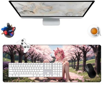 Générique The Franxx Zero Two Anime Multifunction Gaming-Mauspad, Gaming-Tastatur, wasserdicht, 800 x 300 x 3 mm und Unterseite aus rutschfestem Gummi, strukturierte Oberfläche (2)