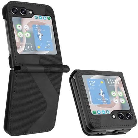 ZONNAVI Cover per Samsung Galaxy Z Flip 6, Flip Custodia Pelle PU con [Slot Cart] [Supporto Stand] [Magnetica], Cover a Libro Portafoglio per Samsung Z Flip 6 (Nero)