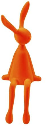 Florissima Deko Hase sitzend 29 cm – Beflockter Osterhase Frühlingshafte Osterdeko für Tisch, Fensterbank & Wohnzimmer (Orange)